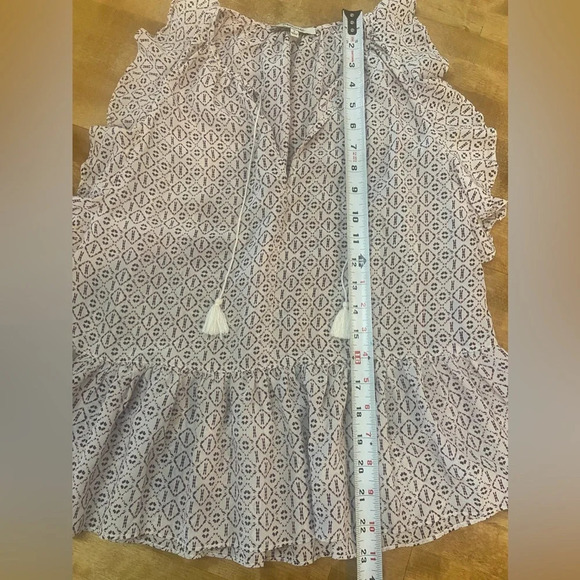 MADEWELL Women's Small 100% Silk Lily Ruffle Top in Echo Grid Blouse Tas… - Picture 12 of 13